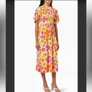 Never fully dressed, flower power floral short sleeve shirred maxi dress 10